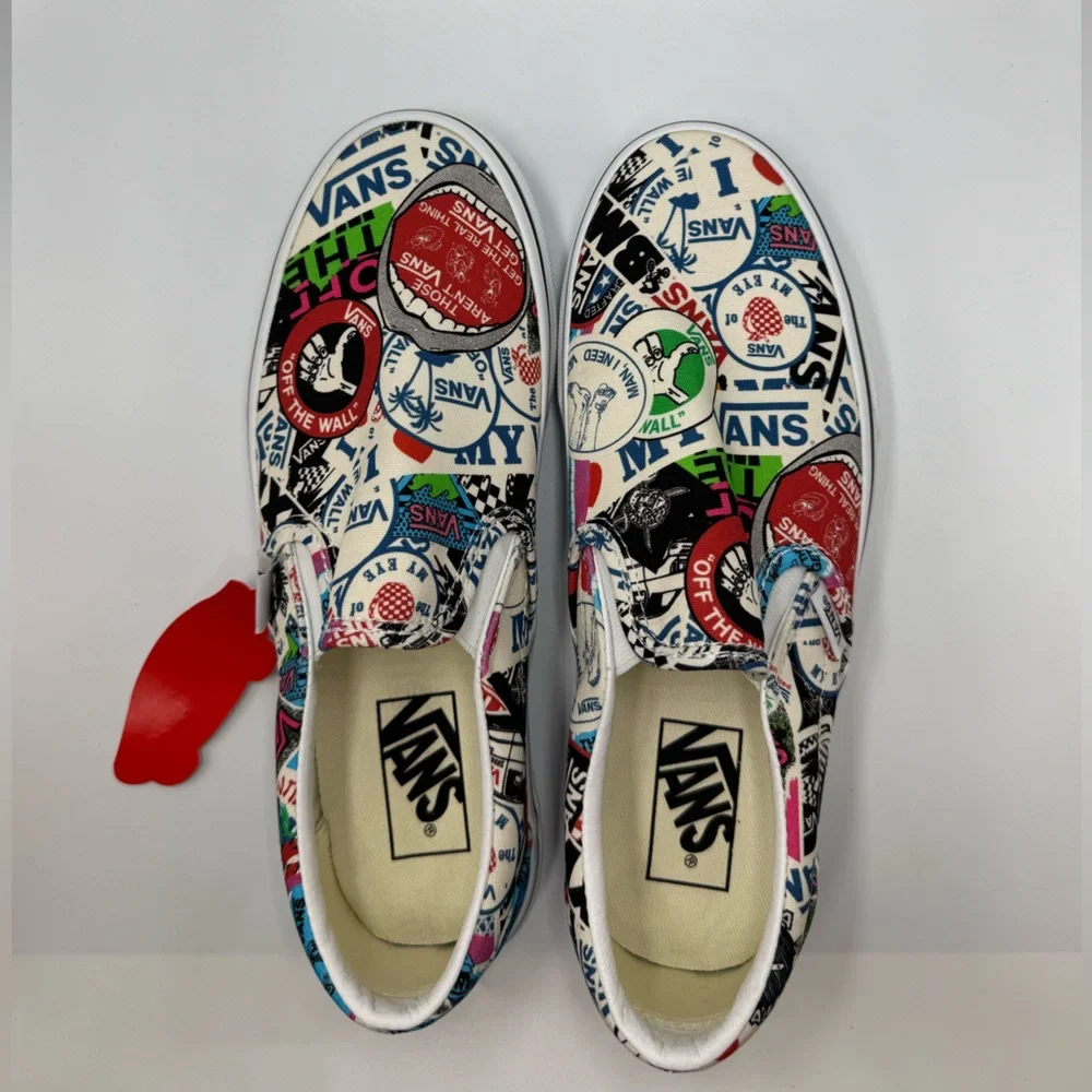 Vans NWT Classic Slip On Logo Mashup Print Sneakers 8W 6.5M - Picture 6 of 8